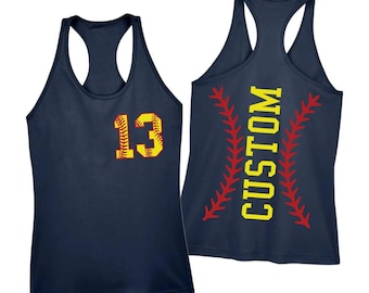 Custom Softball Racerback,Custom Number And Name Tank Top,Personalized Softball Crop,Softball Mom Tee,Softball Team,Sport Lover,ana1900