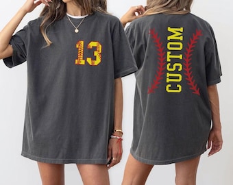 Comfort Colors Softball Tshirt,Custom Number And Name Tshirt,Personalized Softball Tshirt,Softball Mom Tee,Softball Team,Sport Lover,ana1900