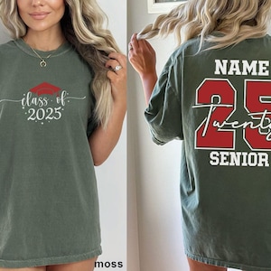 Comfort Colors Custom Senior Class of 2025 Shirt,Senior 2025 Tee,Graduation Shirt,Personalized High School Graduation,Group 2025,ana1821