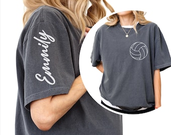Personalized Volleyball Mom Shirt, Custom Name Tee (Comfort Colors, Unisex),ana2503