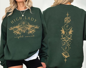 High Lady of the Night Court Sweatshirt, Velaris Shirt, Romantasy Reader Gift, ACOTAR Hoodie,ana2870