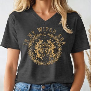 In My Witch Era Vneck Tee, Vintage Witch Halloween Vneck Tee, Witchy Vneck, Spooky Season Shirt,ana3042