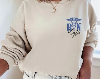 Personalized RN Sweatshirt, Registered Nurse Gift,Custom Nurse Hoodie, Medical Nurse Gift, Cute RN Shirt, Custom RN Shirt,ana2520