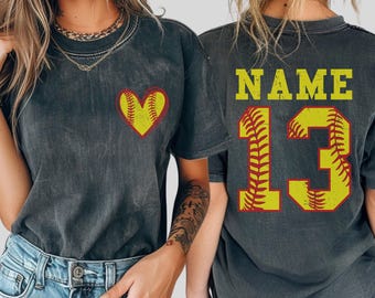 Comfort Colors Softball Tshirt,Custom Number And Name Tshirt,Personalized Softball Tshirt,Softball Mom Tee,Softball Team,Sport Lover,ana1904