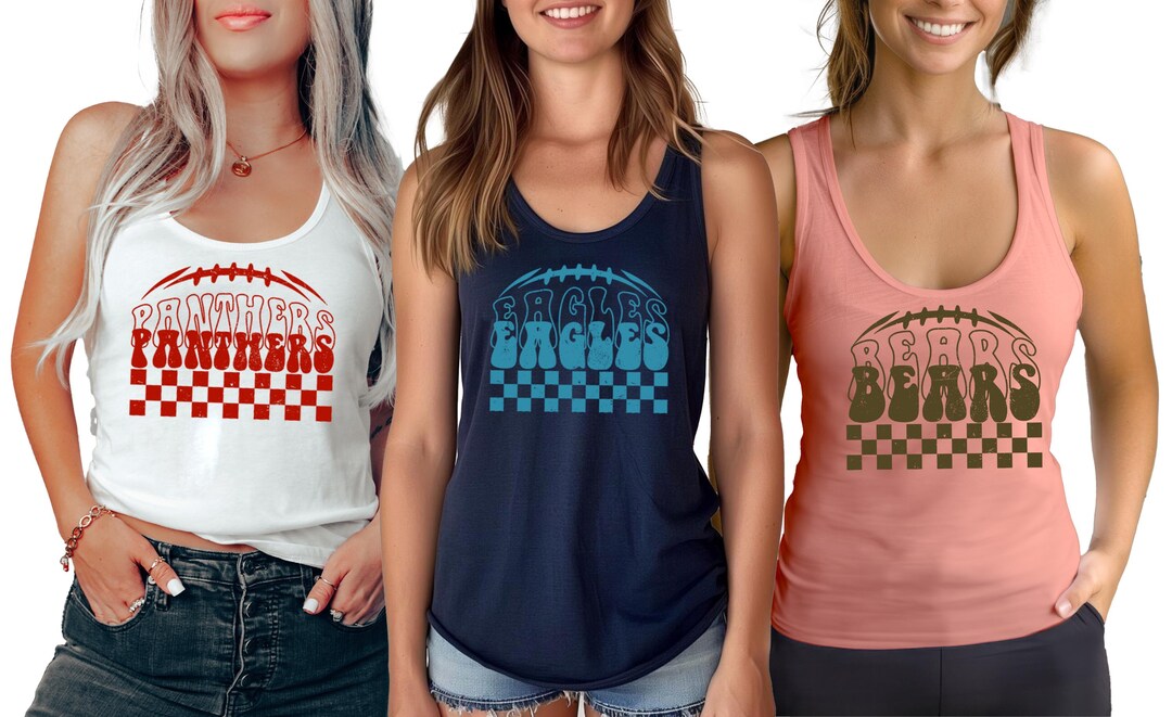 Custom School Mascot Racerback Tank Top,school Logo Vneck Shirt,team ...