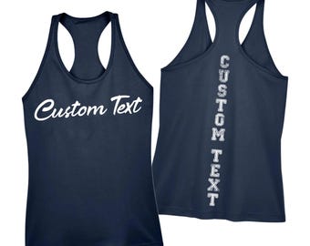 Custom Text Racerback,Personalized Tank,Custom Name Crop,Custom School Spirit Crop Tank,Personalized Mascot Tank,Baseball Football,ana1877