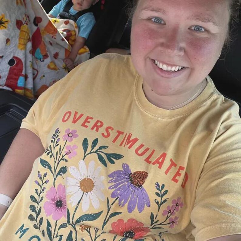 Comfort Colors Overstimulated Moms Club Tshirt: Floral Mama Shirt,ana2910 image 7