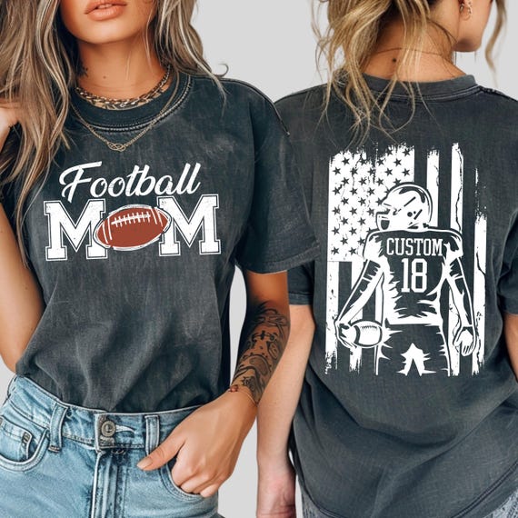 Custom Football Mama Shirt: Game Day Custom Name and Number ,ana2159