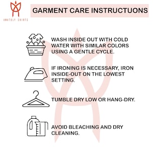 a poster with instructions on how to use a garment care instructions