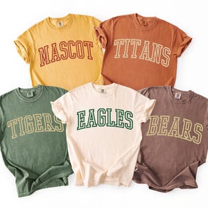 Comfort Colors Custom School Mascot Tshirt,School Logo Shirt,Team Mascot Name Tee,Custom Name Gifts For Back To School,Custom Sports,ana2131