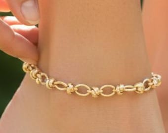 Gold Chain Anklet, Minimalist Gold Anklet for Women, Handmade Ankle Bracelet, Dainty Gold Anklet, Everyday Jewelry, Summer Beach Anklet Gift
