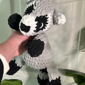 READY TO SHIP | Crochet Raccoon Snuggler Plush | Handmade Amigurumi Baby Gift, Crochet Animal Lovey