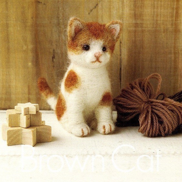 DIY handmade Japanese Felt Wool Cat Kit Packages - 2 cat to choose from