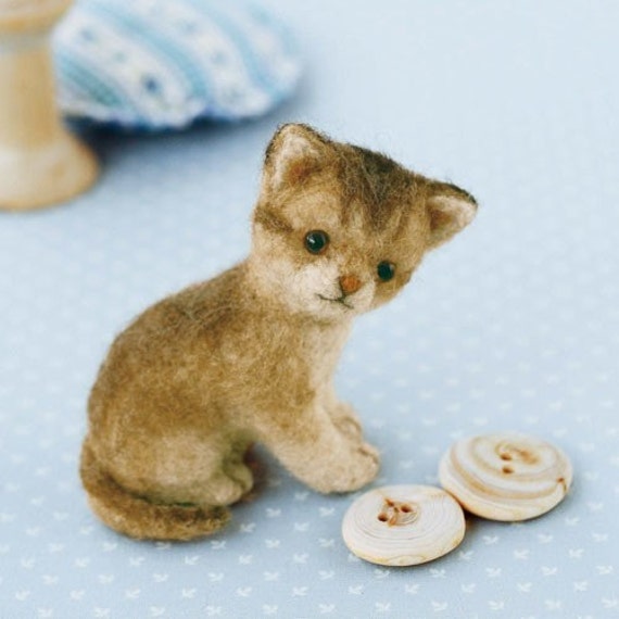 Items similar to DIY handmade Japanese Felt Wool Cat Kit Packages 2