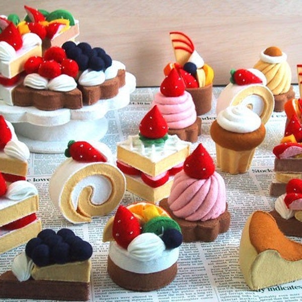 Cawauso Felt Food Pattern 10 - Piece Cake