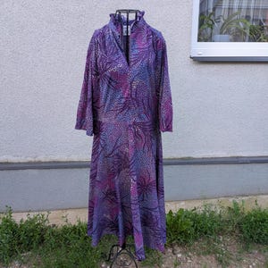 Vestido floral de poliéster tamanho UE 40-42, vestido vintage de verão da Alemanha Ocidental