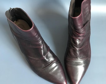 Damskie krótkie kozaki ze skóry vintage, rozmiar EU 38,5, UK 5,5, US 7,5
