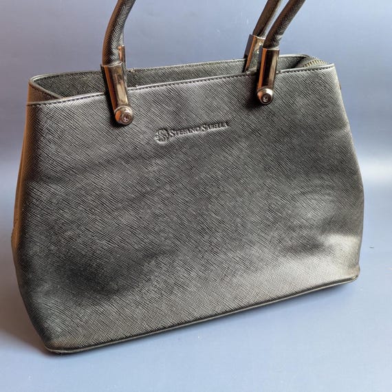 Vintage Black Faux Leather HandBag