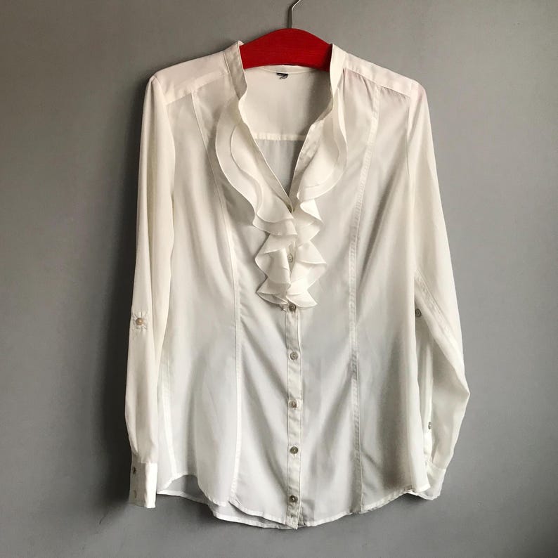 Vintage Women Ivory-White Blouse size EU40