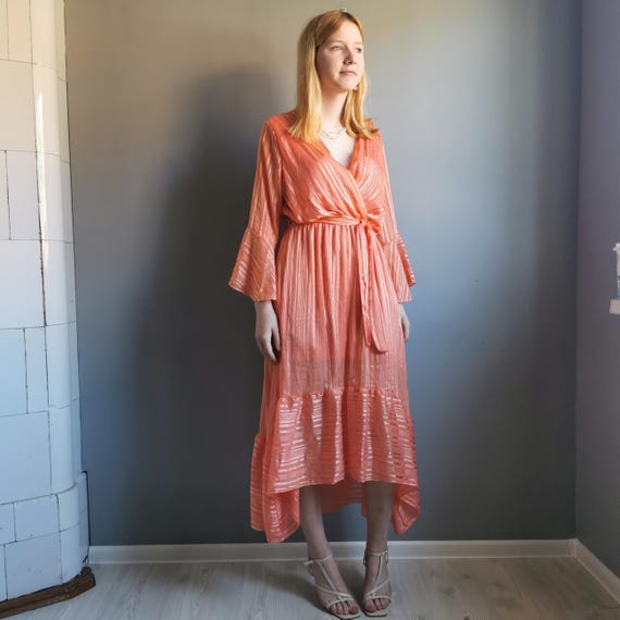 Orange Transparent Dress Size EU40, Vintage Summer Clothing - Etsy