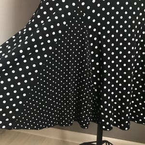 Summer Polka Dot Skirt size EU42, Vintage Black and White Skirt
