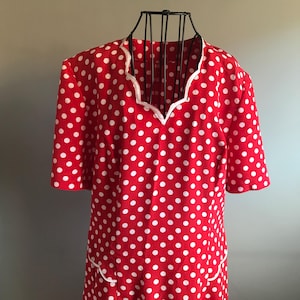 Red and White Polka Dot Maxi Dress size EU42