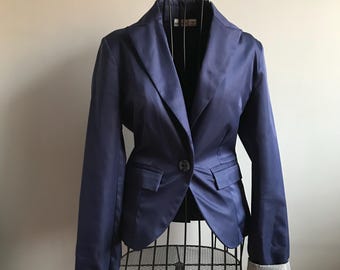 Vintage Blue Blazer size EU34, Fitted Office Jacket for Women