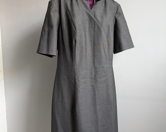 Gray Short Sleeve Office Dress size EU 40, Vintage Clothing