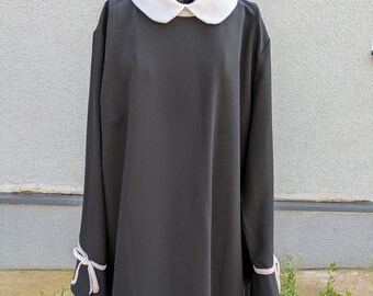 Mini Schwarzes Kleid Gr L, EU 40, Vintage Kleidung