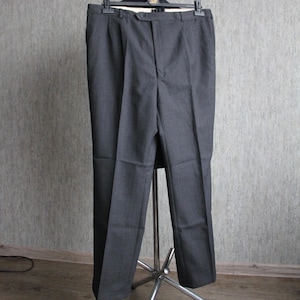 Vintage Grey Wool Men Trousers