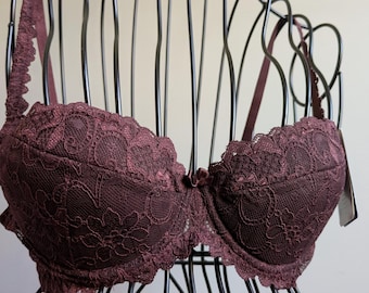 Reggiseno push-up taglia EU 75A, UK 34A, FR 90A, abbigliamento vintage mai indossato