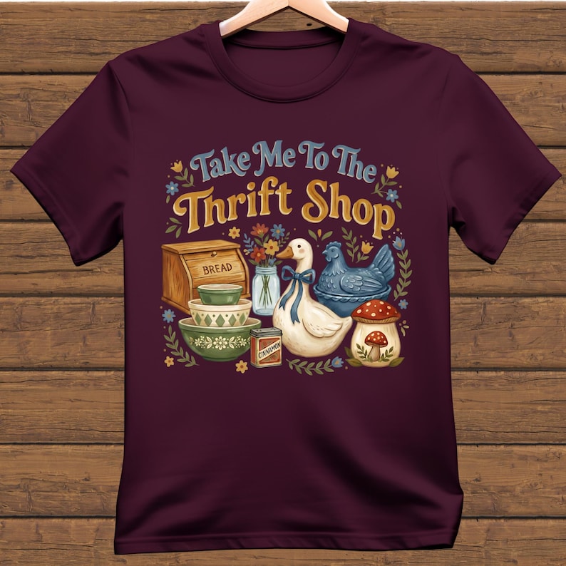 Take Me To The Thrift Shop DTF Transfer, Vintage Shopping Lover Cottagecore Shirt Print Ready To Press image 6