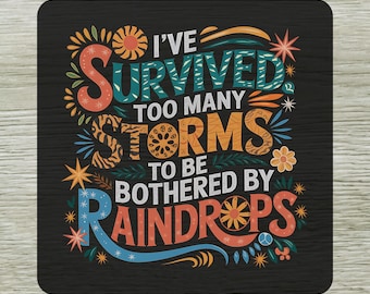 I've Survived Too Many Storms DTF Transfer, Inspirational Design Motivational Quotes Ready To Press
