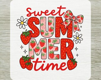 Strawberry Sweet Summer Time DTF Transfer, Girly Summer Aesthetic Shirt Design Ready To Press