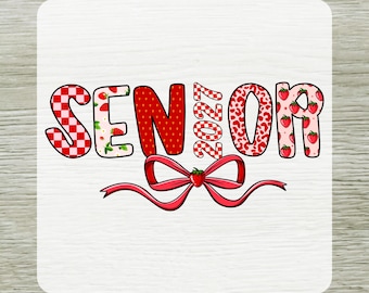 Senior 2027 DTF Transfer,  Class Of 2027 Ready to Press, Graduation 2027 Strawberry Bow Shirt Design Iron-on