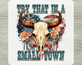 Western Cow Skull DTF Transfer, Retro Floral American Flag Shirt Design Ready To Press