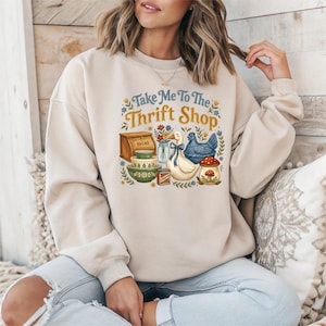 Take Me To The Thrift Shop DTF Transfer, Vintage Shopping Lover Cottagecore Shirt Print Ready To Press image 4