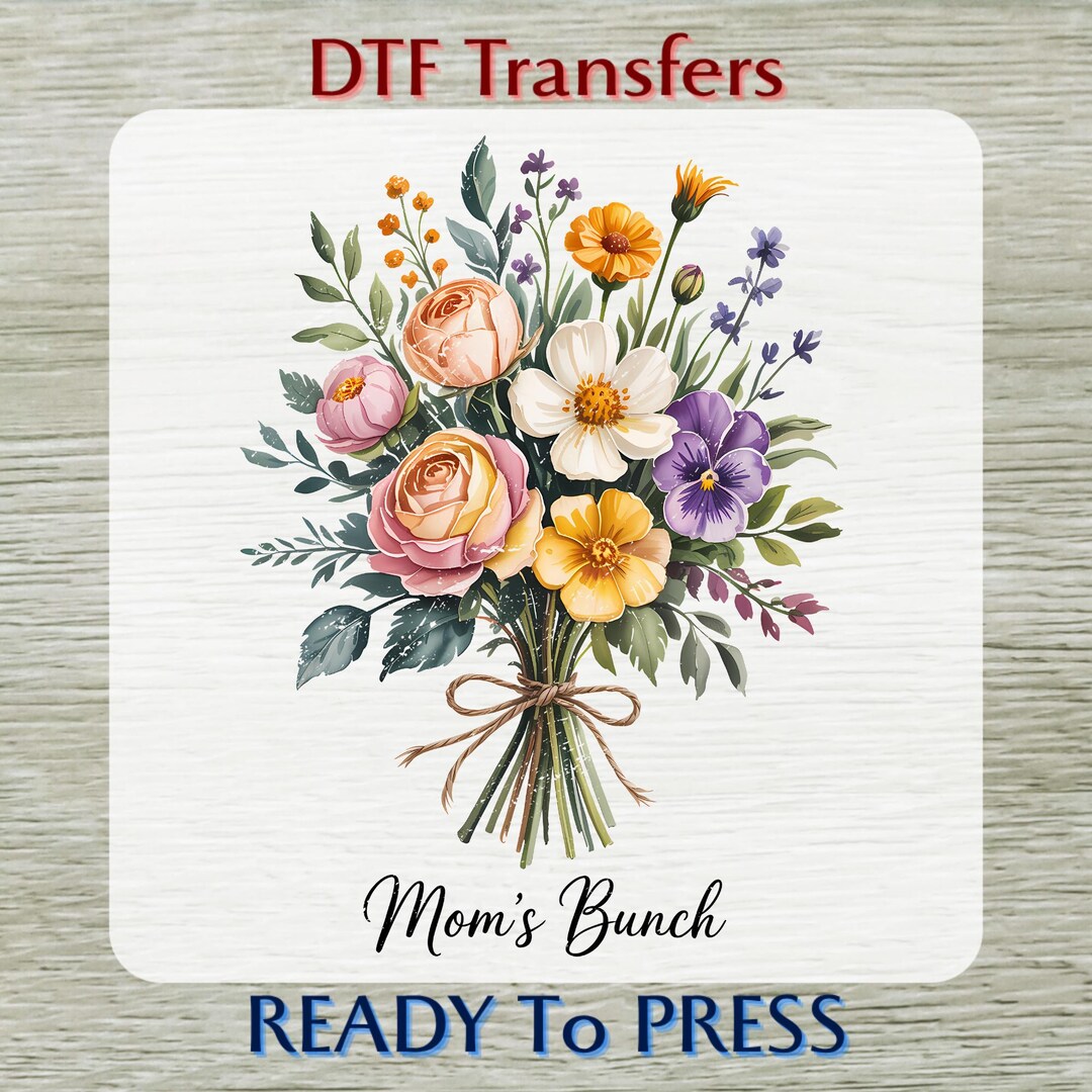 Boho Floral Mama Dtf Transfers, Mom's Bunch Shirt Design Ready to Press ...