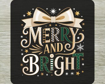 Coquette Merry & Bright DTF Transfer, Christmas Coquette Bow Ready To Press, Xmas Holiday Direct to Film Transfers
