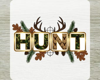 Camo Hunt DTF Transfer, Deer Hunting Shirt Design Ready To Press