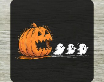 Pumpkin Chasing Ghosts DTF Transfer Ready To Press, Spooky Halloween DTF Transfers for Shirts, Pumpkin Season Dtf Prints