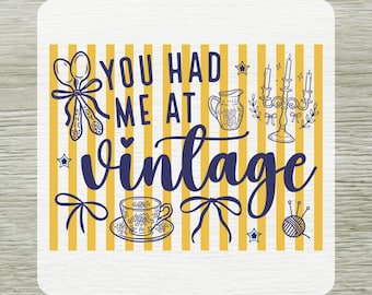 You Had Me at Vintage DTF Transfer, Striped Thrift Lover Ready To Press, Antique Thrifter Shirt Design Iron-on