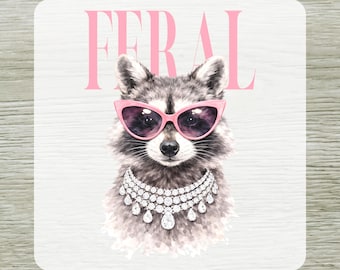 Feral Racoon Vogue Dtf Transfer, Sarcastic Animal Humor Shirt Design Ready To Press