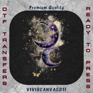 Mystic Moon Butterfly DTF Transfer: Celestial Shirt Iron On