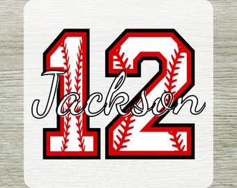 Custom Name Baseball Number DTF Transfer: Player Jersey Print Team Baseball Mom Shirt Design Personalized Sports Ready to Press