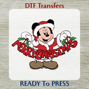 Mickey Mouse Christmas Party Dtf Transfers, Merry Chrismas Ready To Press, Disney Christmas Design, Gift For Christmas, Christmas Dtf Prints