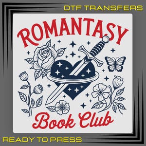 Transfert DTF Romantasy Book Club : impression rétro livresque vintage