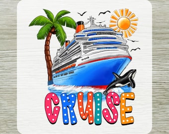 Tropical Cruise DTF Transfer, Summer Holiday Vacation Shirt Design Ready to Press