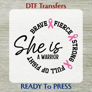 Breast Cancer Warrior DTF Transfer: Coquette Pink Bow Shirt Design