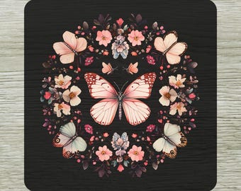Vintage Butterfly DTF Transfer, Monarch Wildflowers Ready To Press, Boho Nature Heat Transfer Iron on